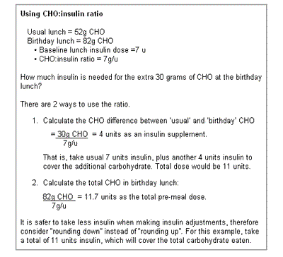 CHO:Insulin Ratio 2