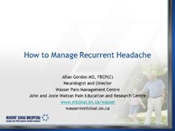 Recurrent Headache image